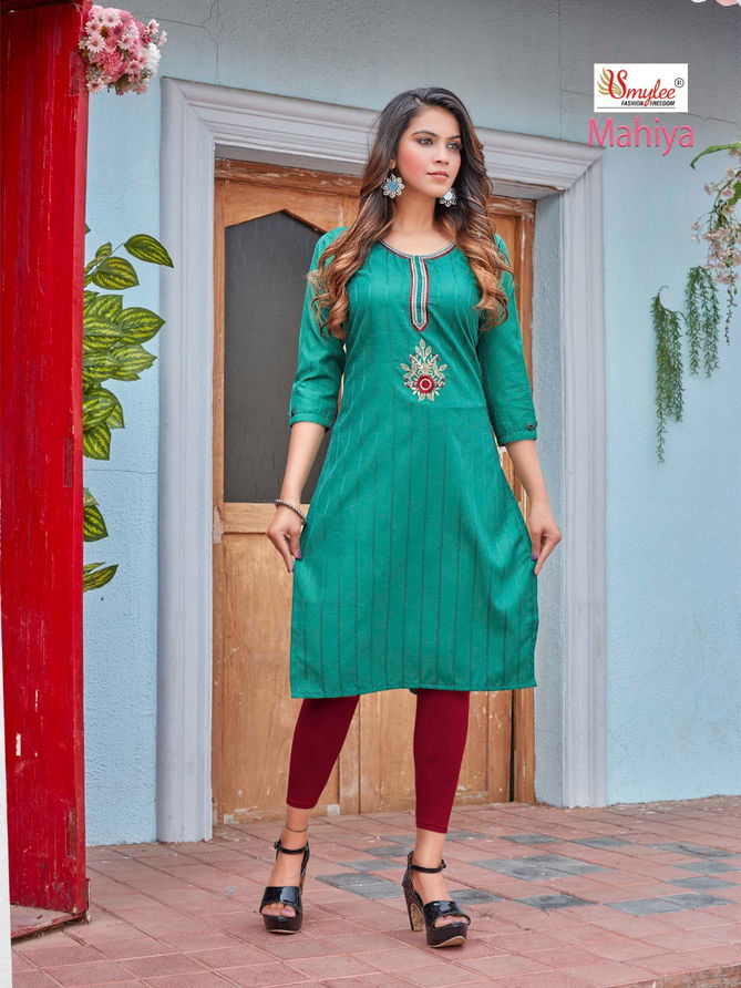 Rung Mahiya Heavy Rayon Designer Daily Wear Kurtis Collection